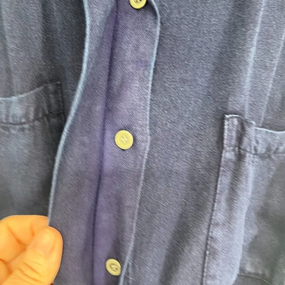 NWT Olive + Oak Dress Womens M Blue Button Up Belted Collared Sleeveless - Picture 6 of 9